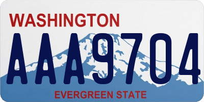 WA license plate AAA9704