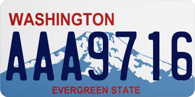 WA license plate AAA9716