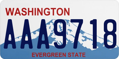 WA license plate AAA9718
