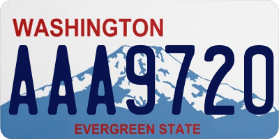 WA license plate AAA9720