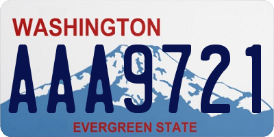 WA license plate AAA9721