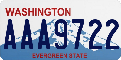 WA license plate AAA9722