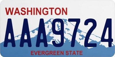 WA license plate AAA9724