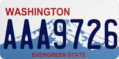 WA license plate AAA9726