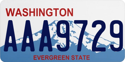 WA license plate AAA9729