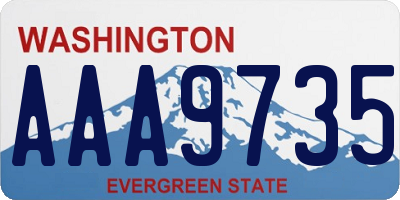 WA license plate AAA9735