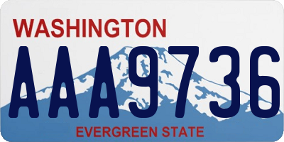 WA license plate AAA9736