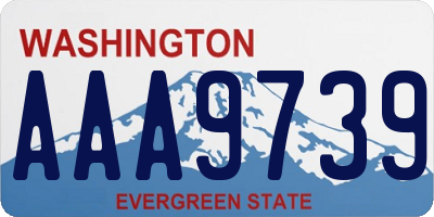 WA license plate AAA9739