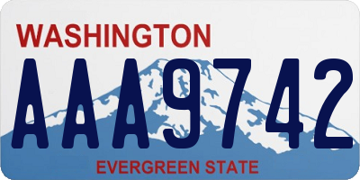 WA license plate AAA9742