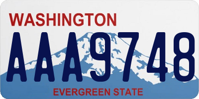 WA license plate AAA9748