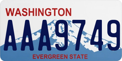 WA license plate AAA9749