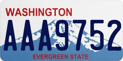 WA license plate AAA9752