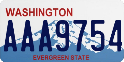 WA license plate AAA9754