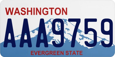 WA license plate AAA9759