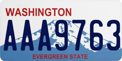 WA license plate AAA9763