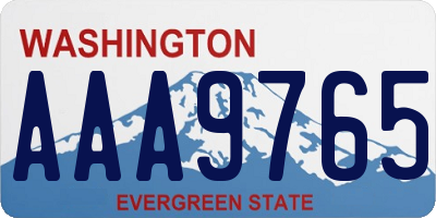 WA license plate AAA9765