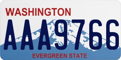 WA license plate AAA9766