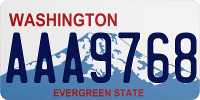 WA license plate AAA9768