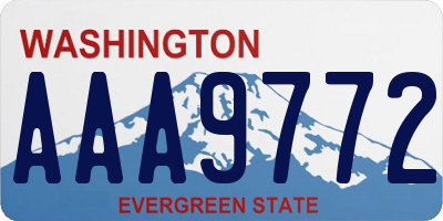WA license plate AAA9772