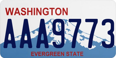 WA license plate AAA9773