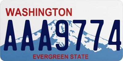 WA license plate AAA9774