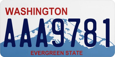 WA license plate AAA9781
