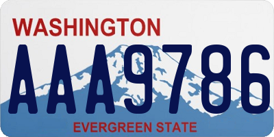 WA license plate AAA9786