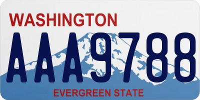 WA license plate AAA9788