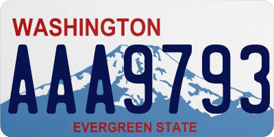 WA license plate AAA9793
