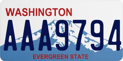WA license plate AAA9794