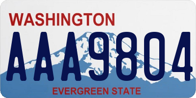 WA license plate AAA9804