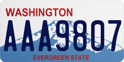 WA license plate AAA9807