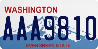 WA license plate AAA9810