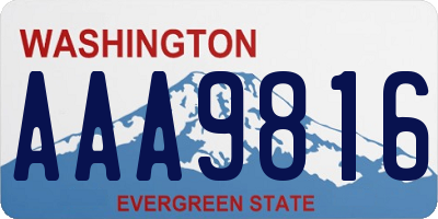WA license plate AAA9816