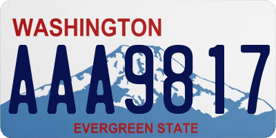 WA license plate AAA9817