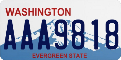 WA license plate AAA9818