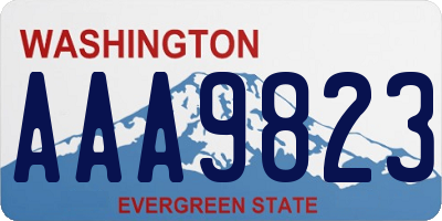 WA license plate AAA9823