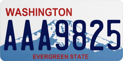 WA license plate AAA9825