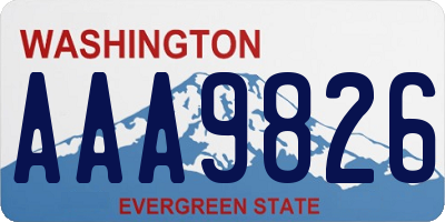 WA license plate AAA9826