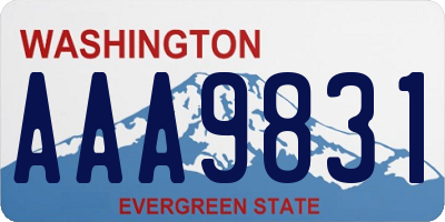 WA license plate AAA9831