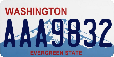 WA license plate AAA9832