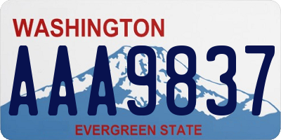 WA license plate AAA9837