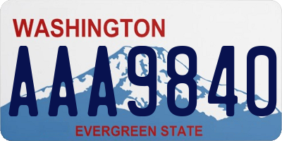 WA license plate AAA9840