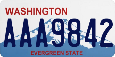WA license plate AAA9842