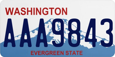 WA license plate AAA9843