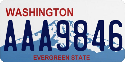 WA license plate AAA9846