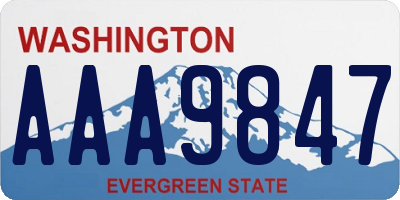 WA license plate AAA9847