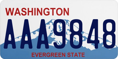 WA license plate AAA9848