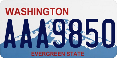 WA license plate AAA9850