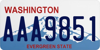 WA license plate AAA9851